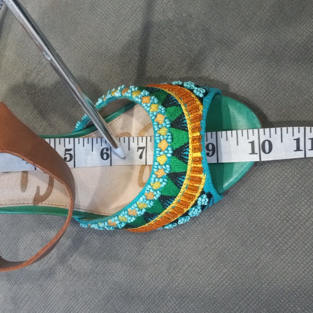 Sam Edelman Brown and Teal Heels - Picture 16 of 16